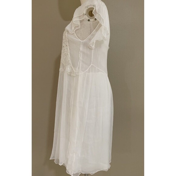 Zadig & Voltaire Women’s Dress Rhuya Deluxe Cream Lace Chiffon Crochet Small - Picture 5 of 10